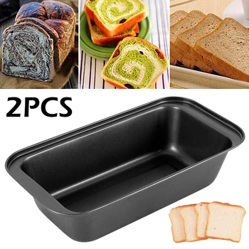 

2pcs Loaf Pan Rectangle Toast Bread Mold Cake Mold Carbon Steel Loaf Pastry Baking Bakeware DIY Non Stick Pan Baking Supplies