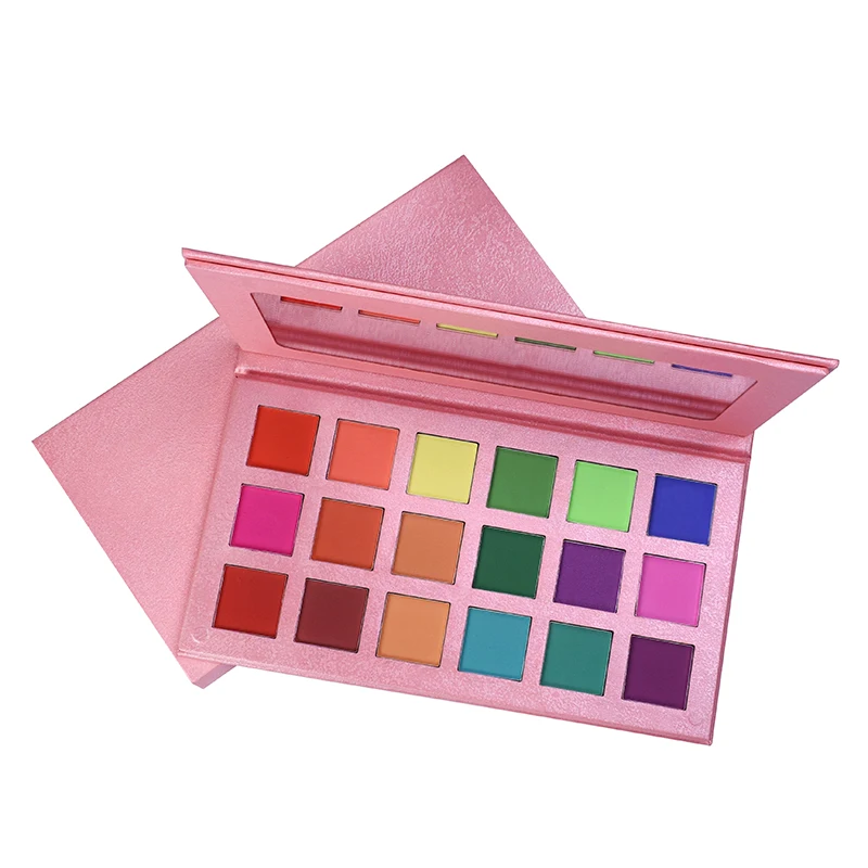 Hot Selling Makeup Pink Packaging 18 Color Eyeshadow With No Logo Waterproof Matte Eyeshadow Palette