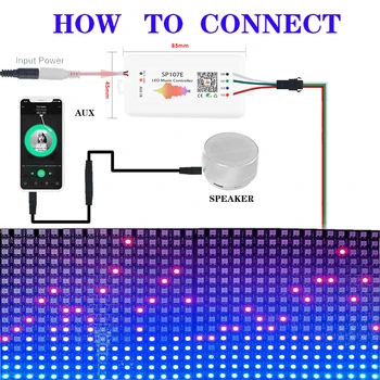 

WIFI RGB SP107E pixel IC SPI Music bluetooth Controller For WS2812 SK6812 SK9822 RGBW APA102 LPD8806 WS2815 Strip DC5-24V