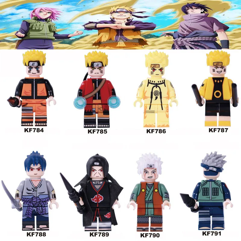

8PCS/Set Hot Sale Japan Comic Catoon Naruto Hatsune Miku Figure Mazinger Z Set Building Blocks Model Kits Bricks Toy