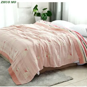 

Cartoon alpaca cotton Throw Travel Blanket pink Towel Sofa Air Condition quilt blanket Queen size sheets Mattress for Bed cover