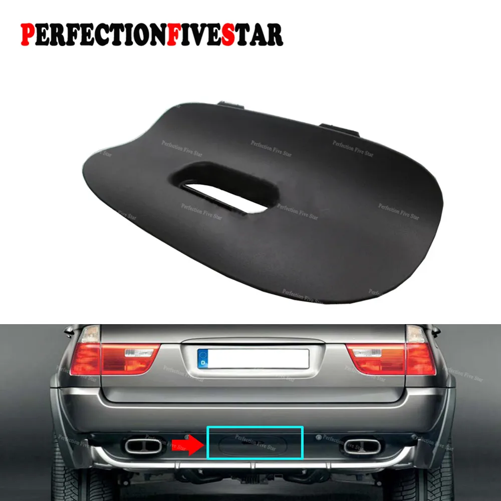51128402327 For BMW E53 X5 E53 2000-2006 Black Rear Bumper Tow Bar Cover Trim Flap Trailer Hitch Mount with Hole 51 12 8 402 327