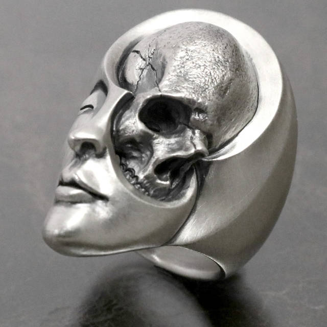 STAINLESS STEEL HUMAN DUALITY SKULL RINGS
