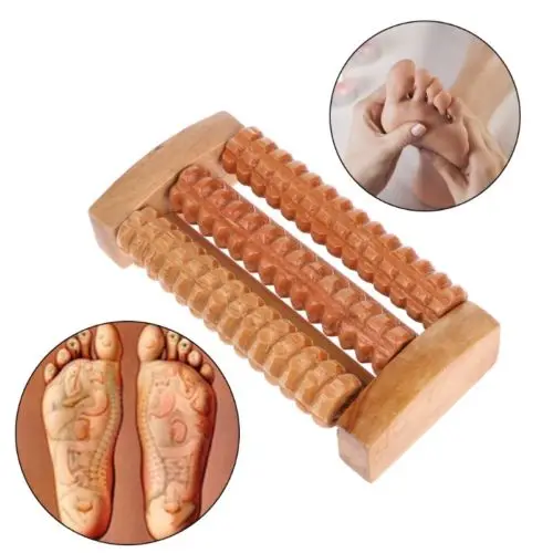 3 5 Row Wooden Foot Roller Wood Care Massage Reflexology Relax Relief Massager Spa Gift Anti Cellulite Foot Massager Care Tool