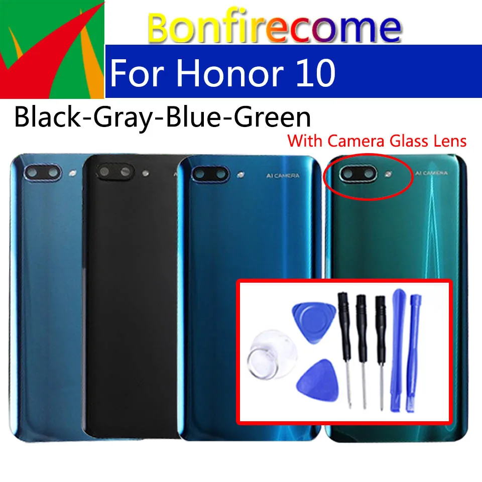 Корпус для Huawei Honor 10 COL AL00 Стеклянная Крышка батарейного отсека Ремонт Замена
