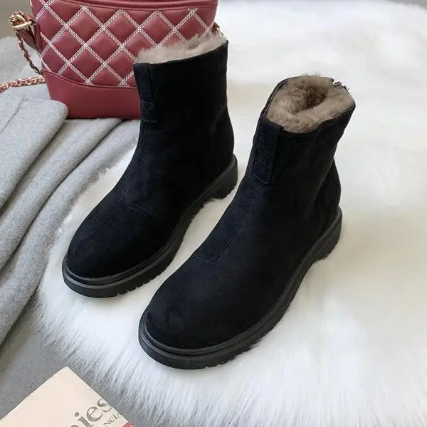 Bootee/Женская обувь г. Женские ботинки до середины икры ботильоны на низком каблуке Роскошные Дизайнерские австралийские ботинки на шнуровке с круглым носком - Цвет: 1