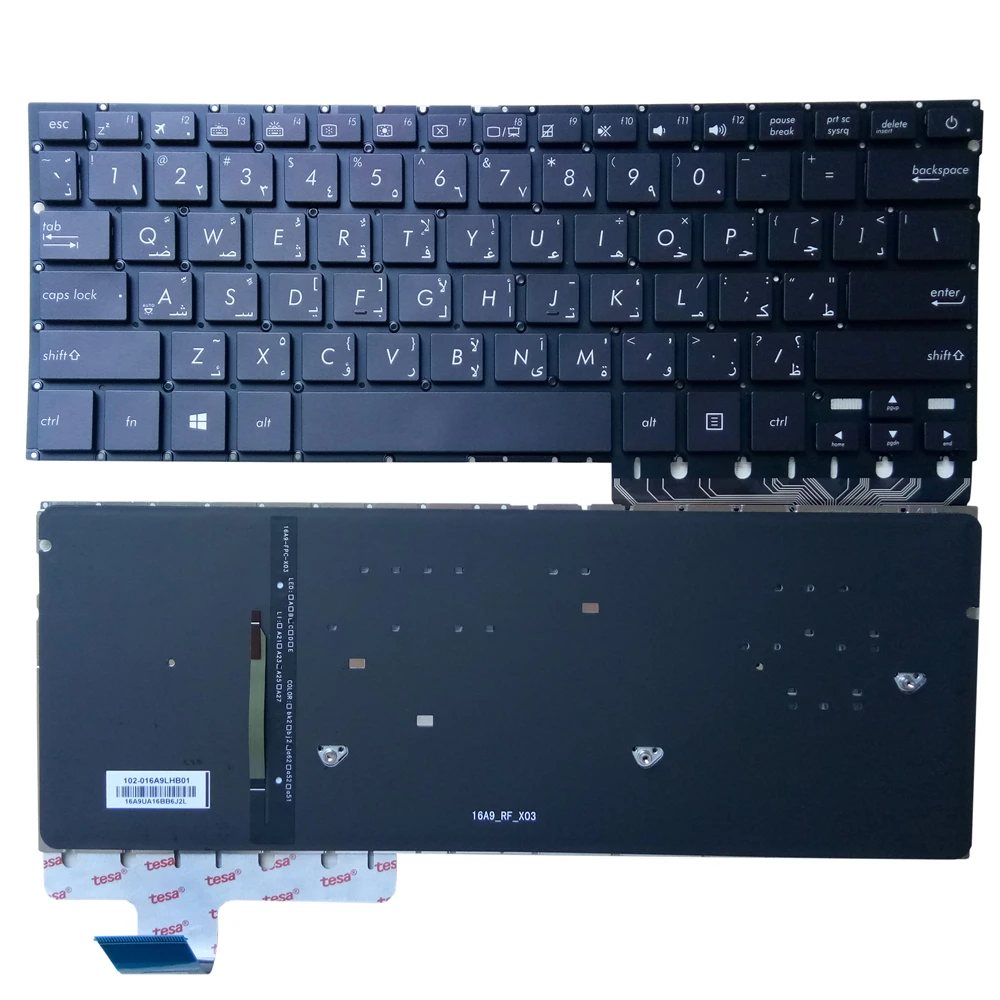 Клавиатура OVY Арабская для ноутбука ASUS ux330 UX330C UX330UA UX330CA с подсветкой P/N:0KN1-342AR12