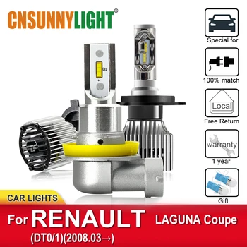

CNSUNNYLIGHT Super Bright Car LED Headlight Bulbs For RENAULT LAGUNA Coupe DT0/1 From 2008 Foglamp Bulb Headlamp Auto light Kits