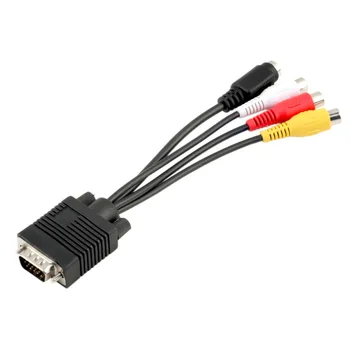 

VGA SVGA to S-VIDEO 3 RCA Female Converter Cable VGA to Video TV Out S-Video AV Adapter