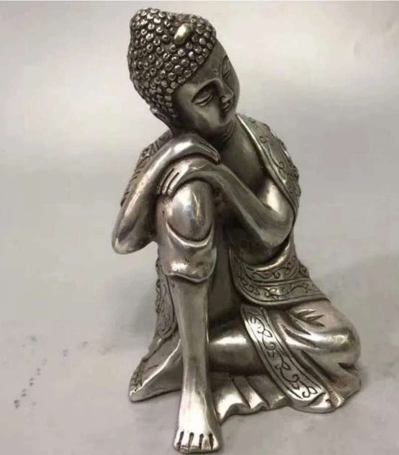 

Китайская статуя Будды из белой меди Sakyamuni sleep