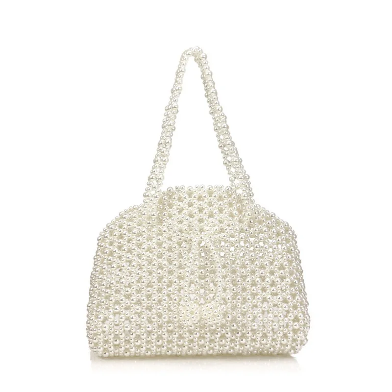 

2019 New Style Pearl Bag Women's Woven Bag Online Celebrity INS Handmade Bag Versatile Handbag
