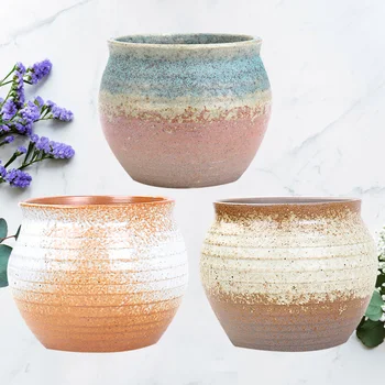 

1 Pc Retro Durable Ceramic Flowerpot Plant Pots for Dorm Office Home