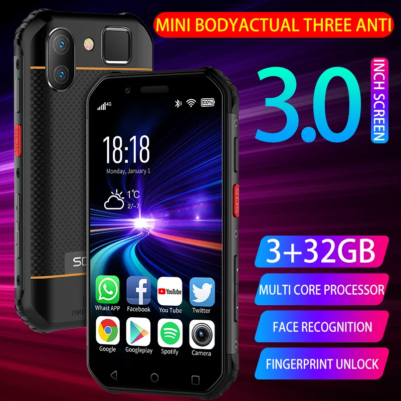  Waterproof Shockproof Mini Smartphone Soyes S10 3G 32G Android 6.0 MTK6737 1800mAh Mobile Cellphone