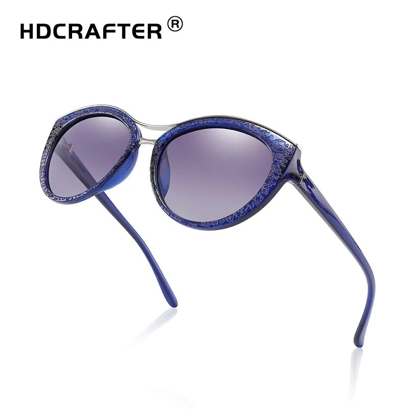 HDCRAFTER кошачий глаз солнцезащитные очки женские брендовые дизайнерские поляризованные алюминиевые солнцезащитные очки белая оправа градиентные солнцезащитные очки для вождения