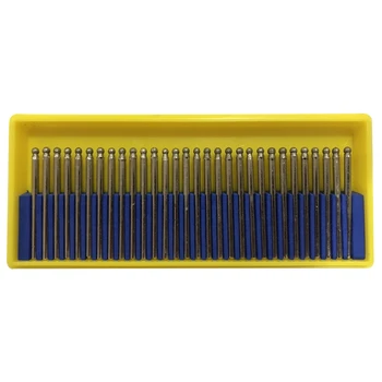 

30 Diamond Grinding Head Round 2Mm Drill Bit Coated Ball Burr Handle 3Mm for Sanding Tool Accessories