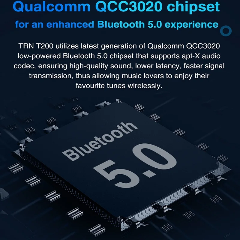 TRN T200 TWS Bluetooth наушники 5,0 QCC3020 сенсорное управление IPX5.0 гибридные драйверы наушники Поддержка Aptx/AAC/SBC Apt-x V5.0