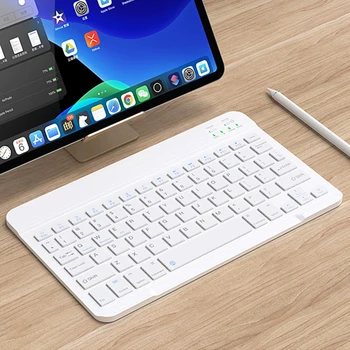 

Rechargeable Wireless Keyboard Mini bluetooth Computer Keyboard For iPad PC Tablet Phone + Spanish Russian Arabic Sticker