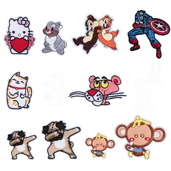 

50pcs/lot Embroidery Patch Animal Dog Tiger Bear Cat Kitty Clothing Decoration Accessories Diy Iron Heat Transfer Applique