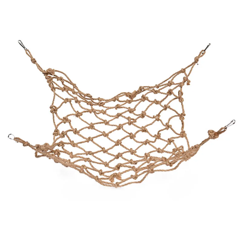 1 pcs 30x20cm Parrot Hamster Sugar Glider Hemp Rope Climbing Net Hammock Hanging Toy Bed Tunnel Cage Small Pet Bird Supply