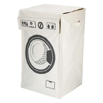 

Washing Machine Pattern Waterproof Laundry Basket Foldable Dirty Clothes Children Toy Storage Bucket