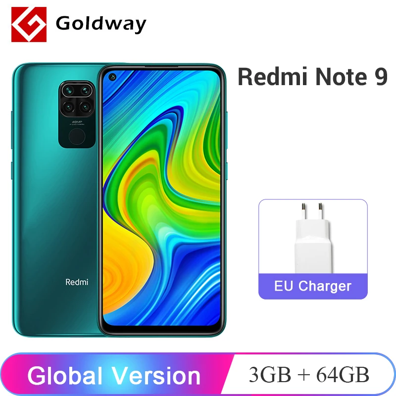 Глобальная версия Xiaomi Redmi Note 9 3 ГБ 64 / 4 128 Смартфон Helio G85 Восьмиядерный 48Мп Четыре - Фото №1