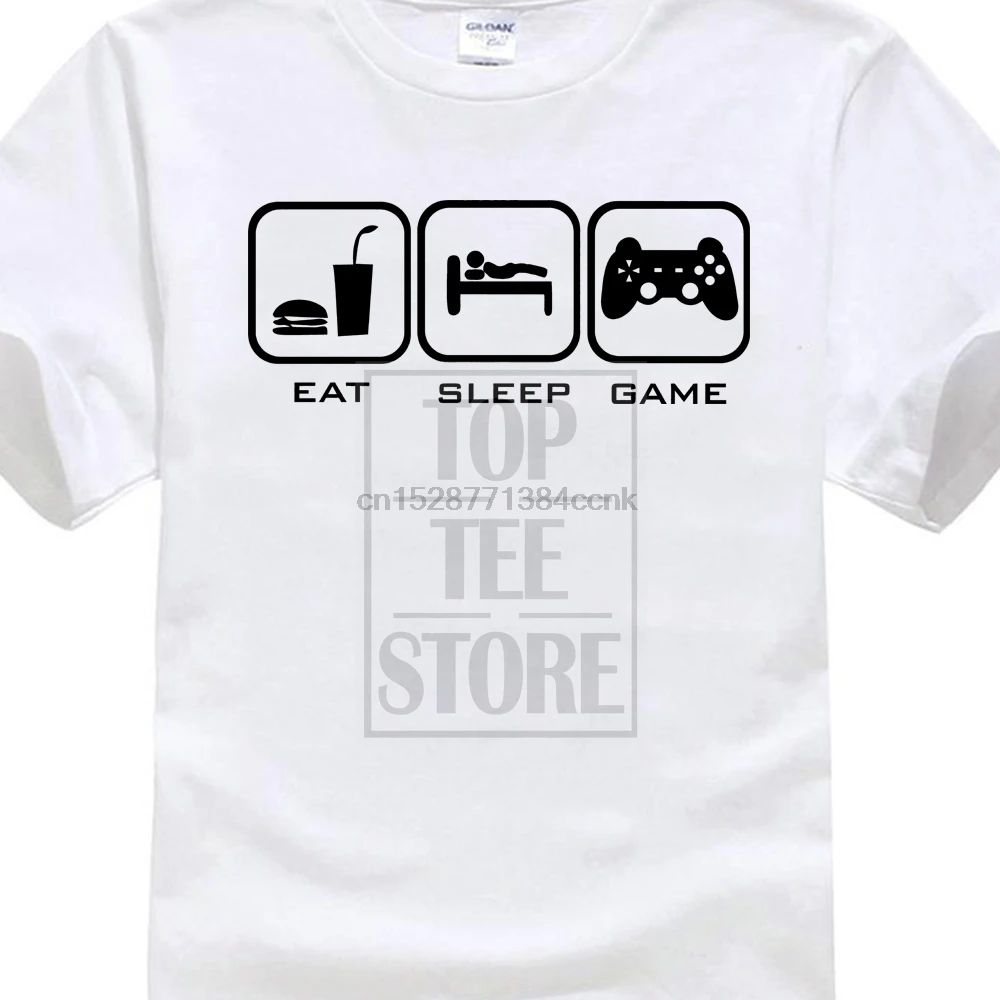 Забавная игра Eat Sleep Pc Console notebook Футболка X Chemise Box Joueurs Play M95 летняя футболка с