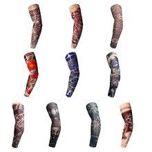 Мода 1 шт тату рукава рука грелка унисекс УФ Защита наружные временные фальшивые татуировки рука рукав грелка Mangas