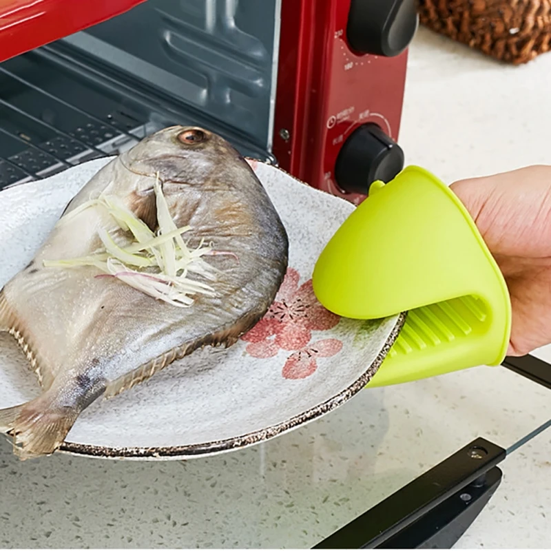 colourful kitchen silica gel heat insulation glove taking plate anti scald clip oven microwave oven mitts high temperature