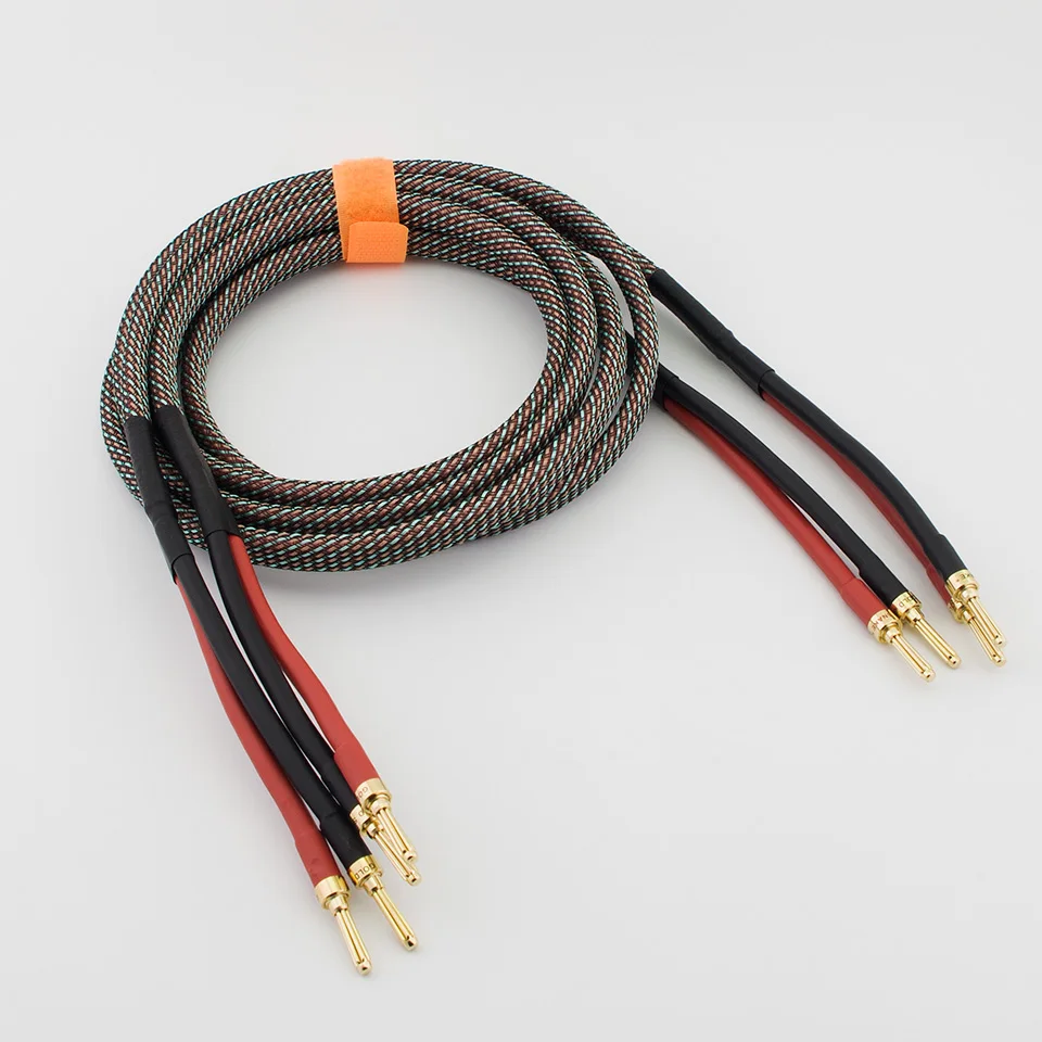hifi audio speaker line banana plug line power amplifier speaker continuous 4.0 square 99.99% oxygen-free copper OFC
