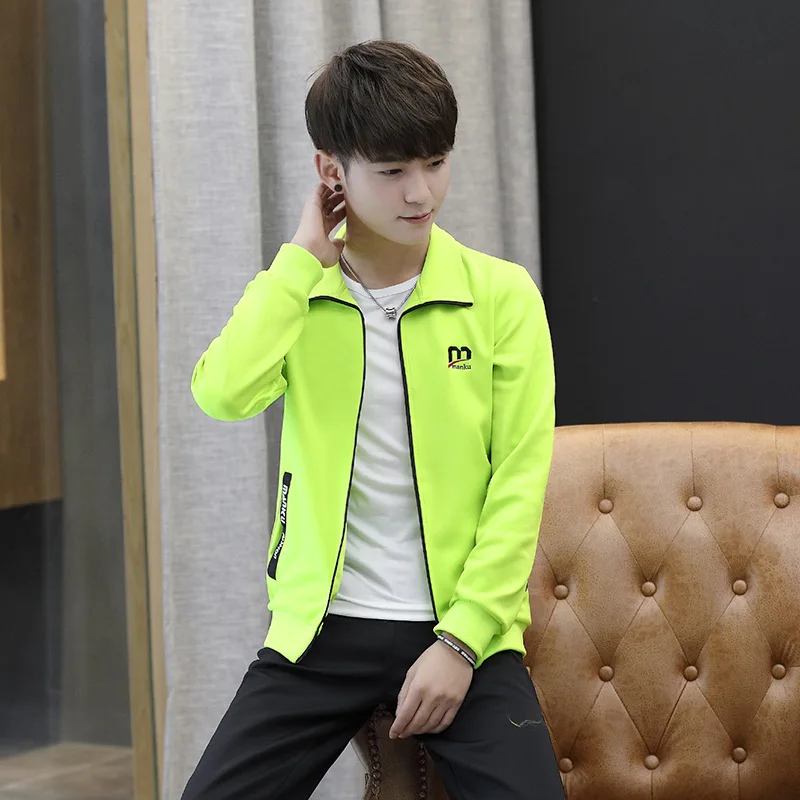 

Spring And Autumn Men Thin Solid Color Teenager Students Two-Piece Hoodie Suit Korean-style New Style Long-sleeve Suit