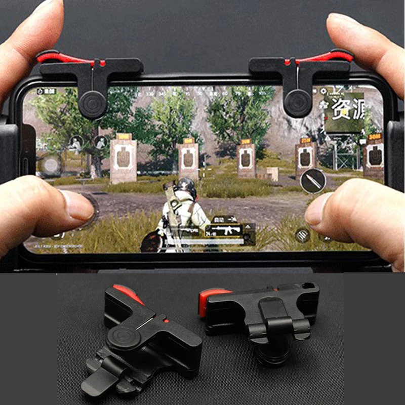 2Pcs PUBG Moible Phone Controller Gamepad Free Fire L1 R1 Trigger Game Pad Grip Joystick for iPhone Android Accessories With Box|Joysticks| - AliExpress