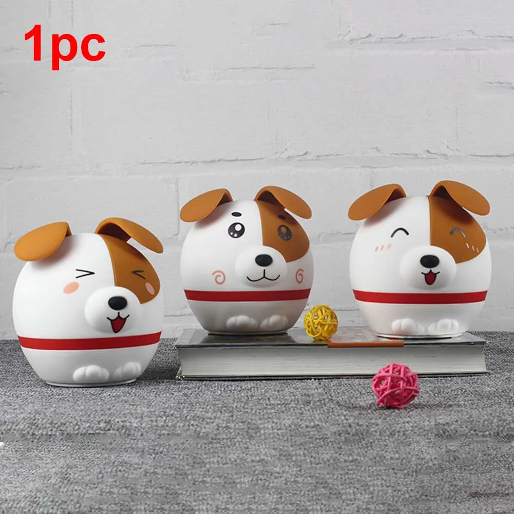 Gift USB Rechargeable Carton Soft Colorful LED Washable Silicone Patting Decorative Dog Shape Home Bedside Night Light Cute
