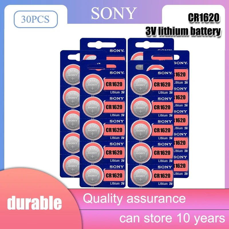 30 шт. Литиевые кнопочные батарейки для SONY CR1620 1620 ECR1620 DL1620 3 в | Электроника