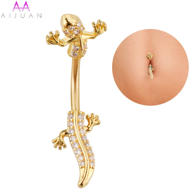 

Navel Belly Piercing Ombligo Nombril Button Ring Percing Piercings Pircing De Umbigo Ombelico Stainless Steel Zircon Gecko Snake