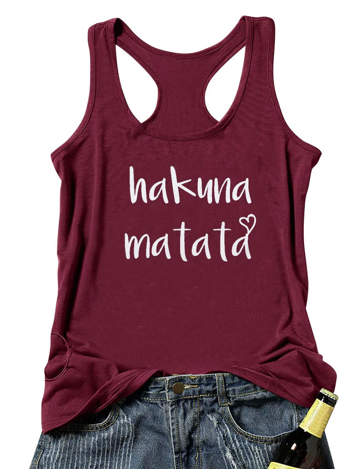 Жилет Hakuna Matata с буквенным принтом; топы на бретелях; Повседневная Эстетическая хлопковая забавная жилетка; рубашка; хлопковая рубашка без рукавов Tumblr; Camiseta