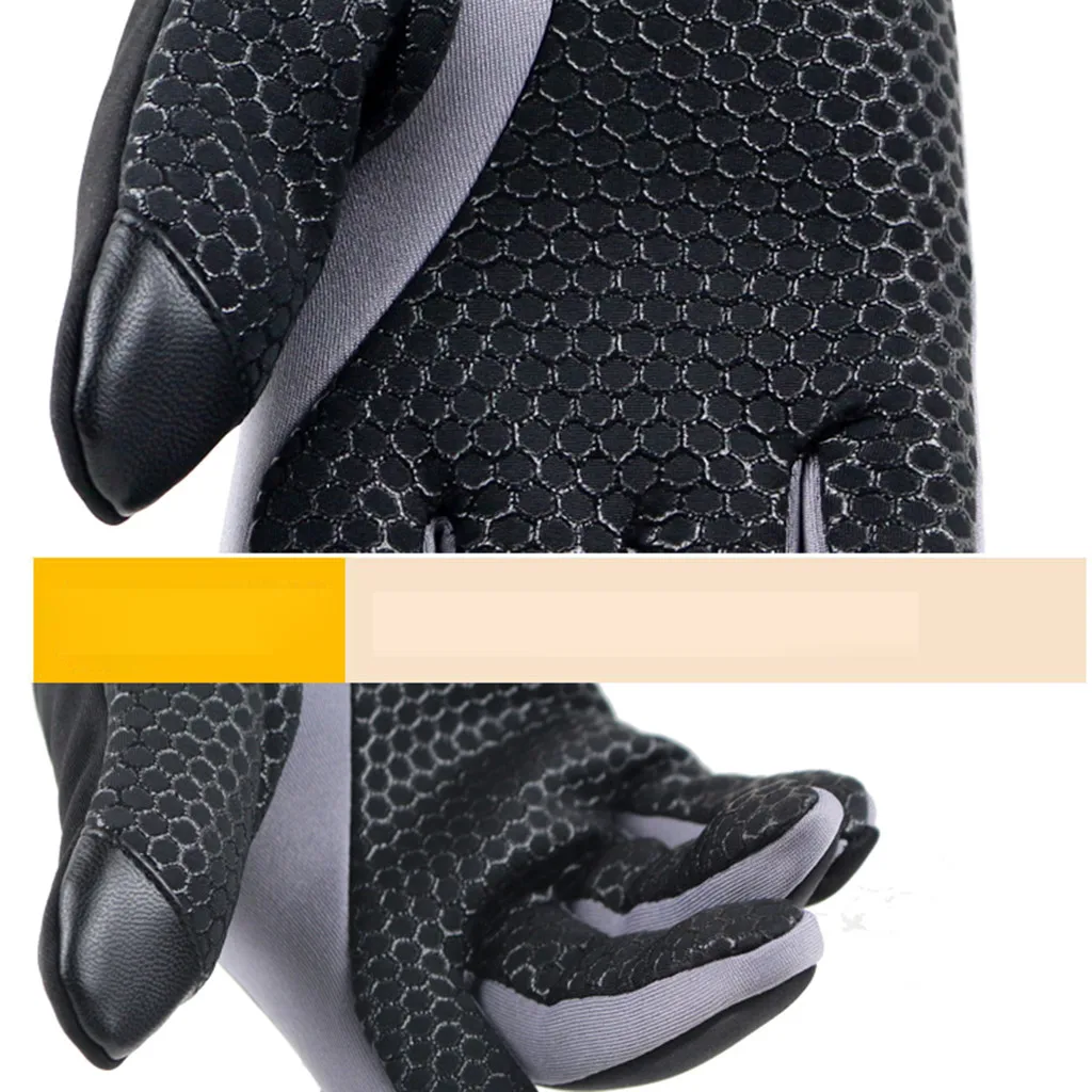 Мужские зимние перчатки с противоскользящим эластичным манжетом, теплые мягкие перчатки для мужчин, водонепроницаемые спортивные перчатки для вождения, велоспорта, теплые перчатки# L10