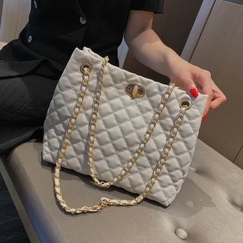 

Classic Women Quilted Handbags Tote Bags Black Shoulder Bucket Bag Chains Strap Designer Big Handbags and Purses 2020 New Supply