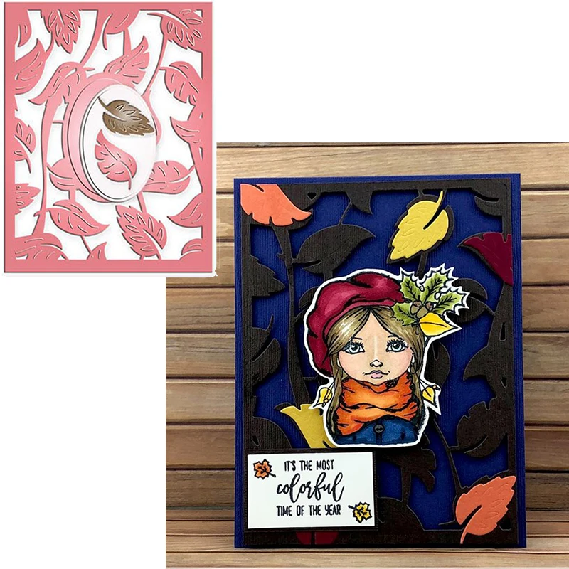 

Delicate Leaves Pattern Metal Cutting Dies Stencils Rectangle Leaves Pattern Decoration dies Scrapbooking 2020