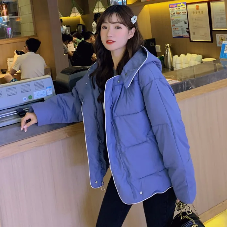

Photo Shoot 2019 Europe Winter New Style down Jacket Women's Short INS Super Fire Loose-Fit Bread Cotton Coat Fashion