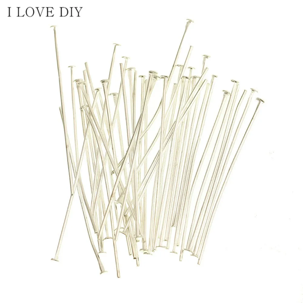 

100 Pcs/lots Stainless Steel Silver Plated Head Pins Findings for DIY Making
