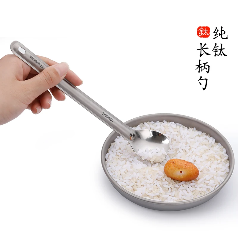 

Tiartisan outdoor tableware spork pure titanium long spork or spoon titanium lightweight