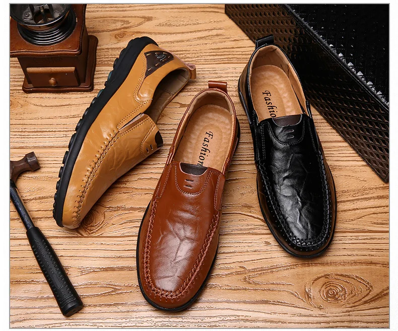 Высокое качество Натуральная кожа Для мужчин Повседневное обувь, мягкие мокасины Мужская обувь на плоской подошве; модные брендовые Для мужчин; лоферы; дышащая обувь для вождения