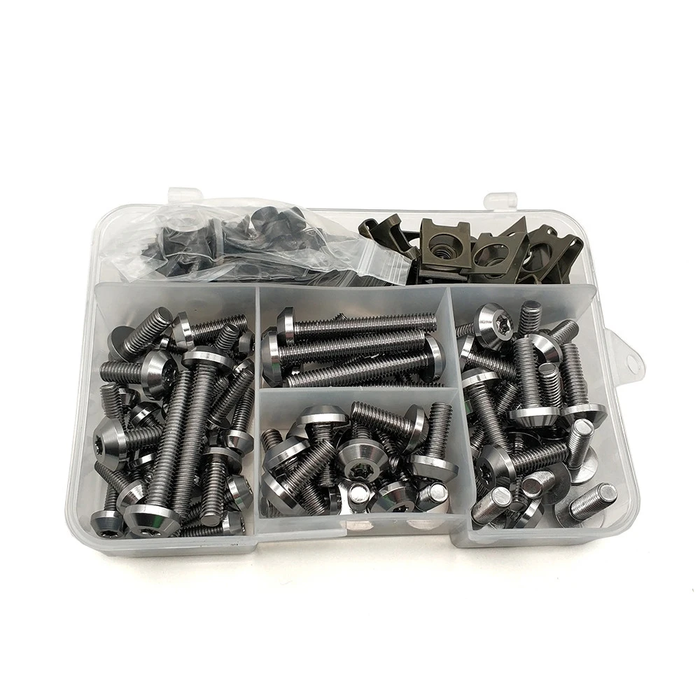 Universal Motorcycle Body Fairing Bolt Kit Fasteners Clip Screws Set For Kawasaki KX 250 450 F KX100 KLX 125 250 KDX125 KDX250 - Цвет: Gray