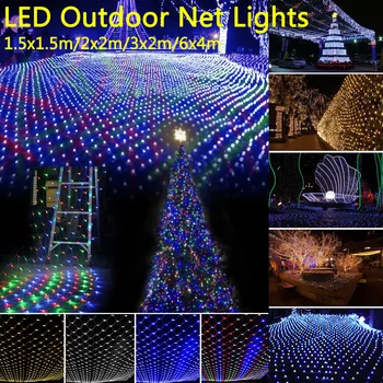 

220V Led Net String Lights Outdoor Waterproof Party Wedding Christmas Decor Mesh Lights Fairy String Light with Tail Plug D30