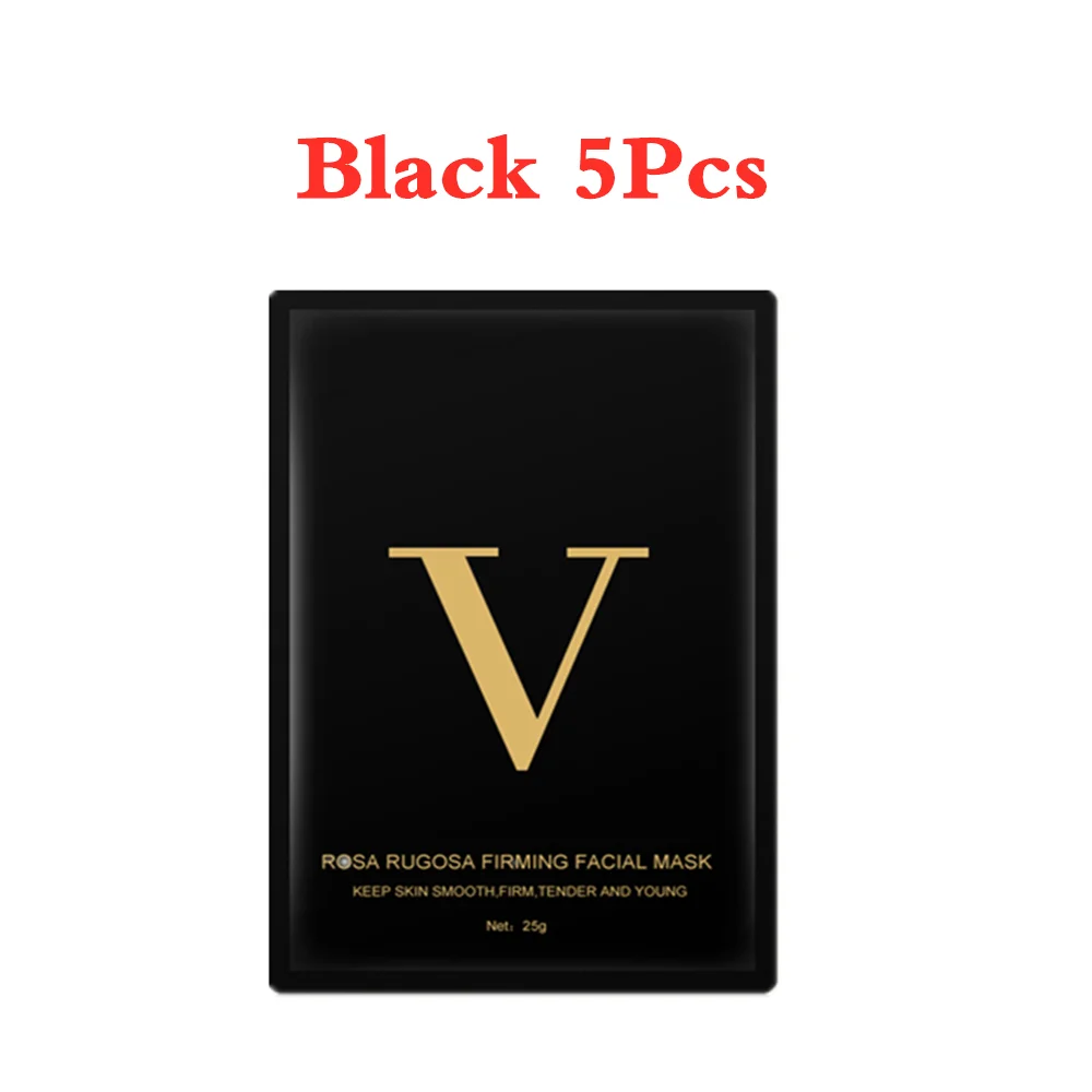 Black 5Pcs 4DV маска для лица, подбородка, щек, подтяжки шеи, тонкая маска для лица, маска для похудения, повязка на шею, V линия, отклеивающаяся маска, красота, уход за кожей - Цвет: Black 5Pcs