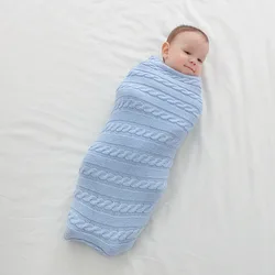 Toalla de punto para bebé, pañuelo para recién nacido, manta para bebé, paño de envoltura de bebé de Color sólido personalizado