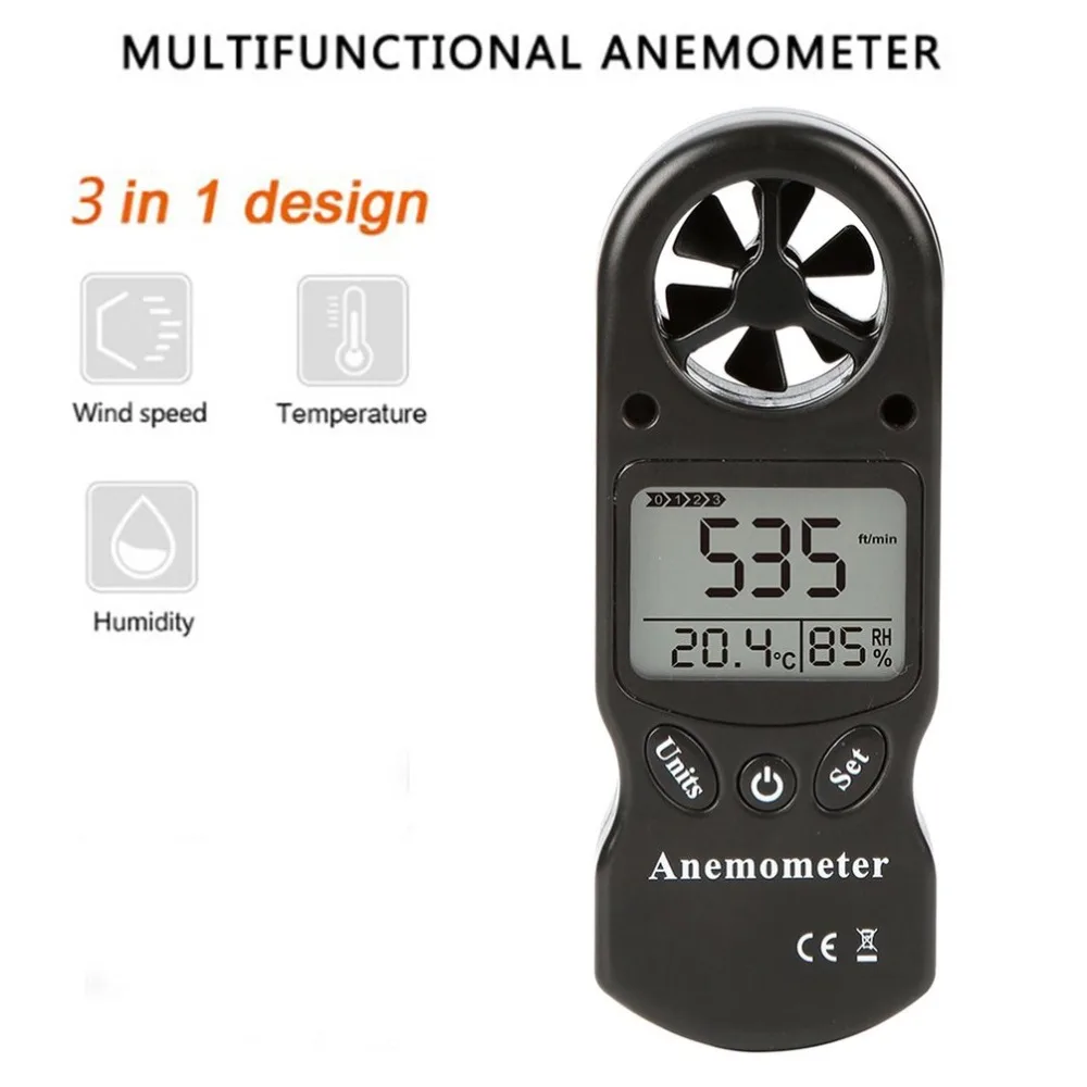 

Mini Multipurpose Anemometer Digital Anemometer LCD TL-300 Wind Speed Temperature Humidity Meter with Hygrometer Thermometer