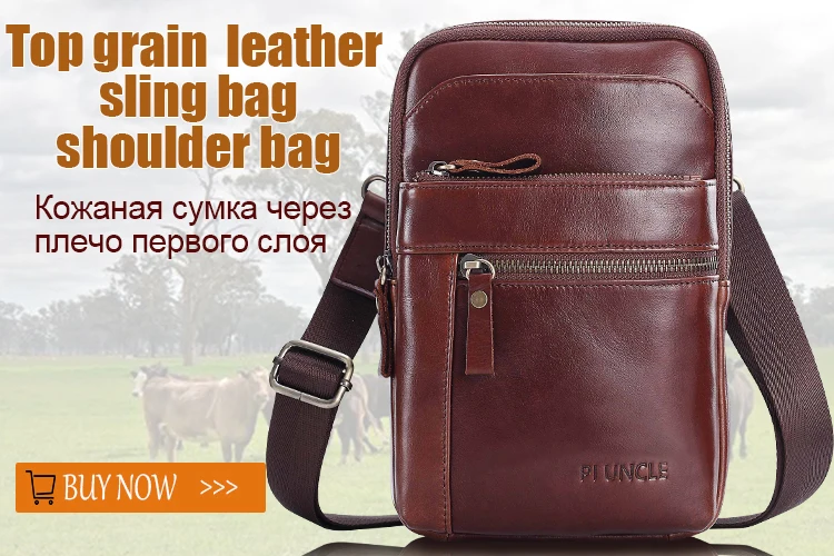 Genuine Leather Men's Messenger Bag Men shoulder Business Laptop Bag Briefcase Document Cross Body Oil Wax Cowhide Male Handbags