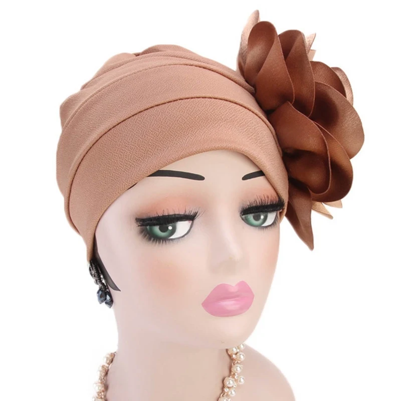 Новая мода женщин цветочные кружева тюрбан шляпа Индии мусульманских Hairnet Кепка chemo шляпка с цветком бини