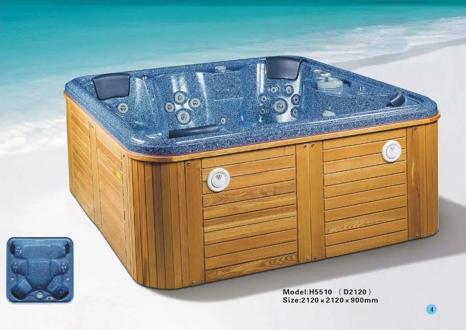 Description Picture 6 of item2120X2120X900mm 6 people Swimming Pool whirlpool Bathtub Acrylic Hydromassage Surfing Massage SPA 5510